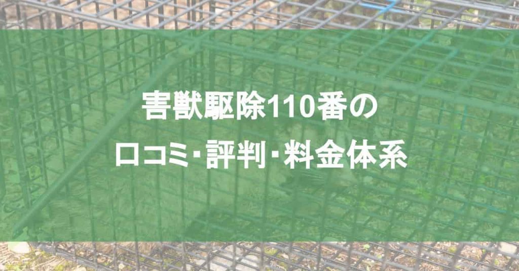 害獣駆除110番の口コミ・評判・料金体系