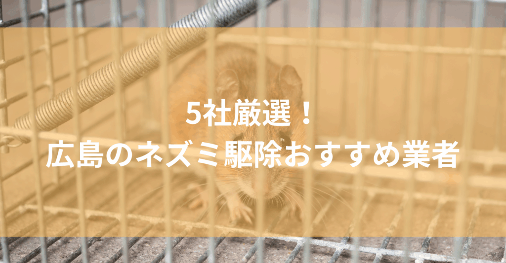 【広島】ネズミ駆除おすすめ業者5社！低料金で対応する広島エリアの業者